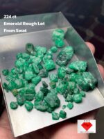 224ct Swat Emerald Rough Lot – Natural Green Crystals with Potential