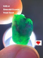 A Rare Gem of Nature: 8.55ct Emerald Crystal from Swat Valley