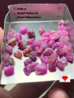 51.65 ct Afghan Ruby Rough Lot – Pure Red Energy in Untouched Crystal Form