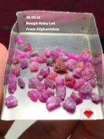 46.05ct Afghan Ruby Rough Lot: Untouched Crimson Brilliance