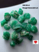 Swat Emerald Rough: 106.58ct Raw Green Crystals Lot
