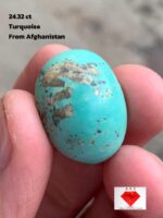 Exquisite Afghan Turquoise Cabochon: 24.32 Carats of Natural Splendor