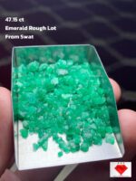 47.15 Carat Swat Valley Emerald Rough Lot – Raw Natural Gemstone