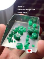 Swat Emerald Treasure: 26.45ct Emerald Rough Lot (6.75 × 7.70 × 8.47 mm)