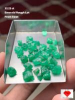 32.22 Carat Emerald Rough Lot from Swat – Dimensions 10.00 × 8.17 × 7.68 mm