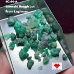 Weight and Color Combined - 40.44 Carat Emerald Rough Lot from Laghman, Afghanistan