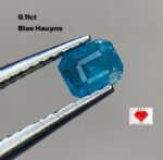 Emerald-Cut Blue Hauyne Gemstone: 0.11 ct, Rare Stone