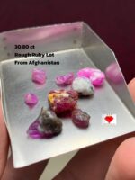 30.80ct Natural Ruby Rough Lot – Afghanistan | 12.03 x 10.93 x 6.51 mm