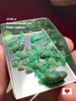 37.90ct Laghman Emerald Rough Lot – Impressive Volume, Natural Brilliance (17.11 x 10.84 x 7.37 mm)