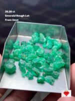 39.20 Carat Swat Emerald Rough Lot – Elongated Natural Emerald Material
