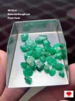 30.33ct Swat Emerald Rough Lot – Nature’s Green Masterpieces