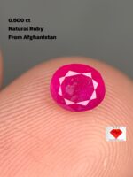 Faceted Afghan Ruby: 0.600ct Natural Gemstone (5.37 x 4.67 x 2.87 mm)
