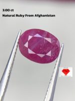 3.00ct Afghan Ruby – Oval-Cut Natural Red Gem (9x6x5mm)