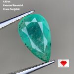 1.30ct Panjshir Emerald Gemstone: Faceted Afghan Emerald