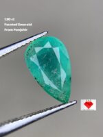 1.30ct Panjshir Emerald Gemstone: Faceted Afghan Emerald