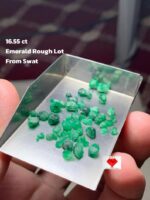 16.55 ct Swat Emerald Rough Lot – Natural Green Crystals from Pakistan