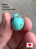 Elegant 22.30 ct Afghan Turquoise Cabochon – 19.10 × 15.20 × 11.17 mm