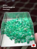 41.73 Carat Swat Emerald Rough Lot, Natural Crystals