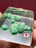 31.95ct Swat Emerald Rough Lot – Bright Green Crystal with Excellent Clarity