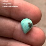 Pear-Shaped Afghan Turquoise: A 3.75 ct Gem of Subtle Elegance
