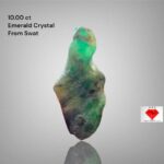 10.00ct Swat Emerald Crystal – A Striking Elongated Gem from Pakistan's Emerald Belt