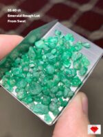 55.40 ct Swat Emerald Rough: Vivid Green Gemstone