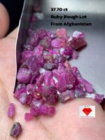 37.70ct Afghan Ruby Rough Lot – Natural Red Crystals Avg. 9.08 x 8.13 x 5.16mm