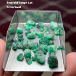 Elegant 40ct Swat Emerald Rough Lot