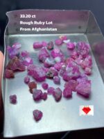 33.20ct Afghan Ruby Rough Lot – Natural Uncut Crystals (9.70 × 7.81 × 5.97 mm)