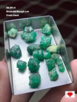 Swat Valley Emerald Rough Lot — 56.30 Carats