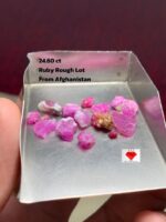 24.60ct Natural Ruby Rough Lot – Afghanistan Origin | 11.30 x 8.66 x 2.52 mm