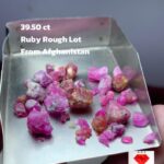 39.50ct Afghan Rough Ruby Lot – Vibrant Natural Crystals (11.21 x 9.31 x 5.67 mm)