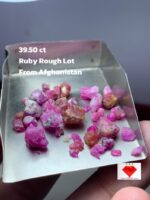 39.50ct Afghan Rough Ruby Lot – Vibrant Natural Crystals (11.21 x 9.31 x 5.67 mm)