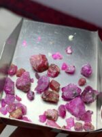 39.50ct Afghan Rough Ruby Lot – Vibrant Natural Crystals (11.21 x 9.31 x 5.67 mm) - Image 3