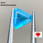 Bluish Green Hauyne Gemstone: 0.24 ct Trilliant Cut
