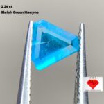 Bluish Green Hauyne Gemstone: 0.24 ct Trilliant Cut