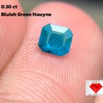 0.30 ct Bluish Green Hauyne Rectangular Cut Gemstone