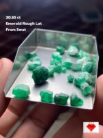 A Closer Look at a 30.65 ct Swat Emerald Rough Lot
