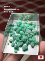 Striking 49.45ct Swat Emerald Rough Lot