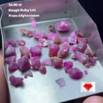 Untouched Fire: 34.40ct Afghan Ruby Rough Lot with Deep Natural Color