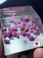 Untouched Fire: 34.40ct Afghan Ruby Rough Lot with Deep Natural Color