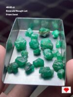 Swat Valley Emerald Rough Lot — 48.65 Carats