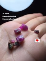 25.70ct Natural Ruby Rough Lot – Afghanistan | 12.14 x 9.64 x 8.51 mm