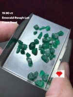 Unique Elegance in Size: 19.90 Carat Emerald Rough Lot from Swat Valley
