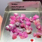 35.80ct Ruby Rough Lot from Afghanistan: Raw Beauty in Every Stone