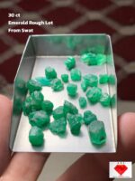 30 Carat Swat Emerald Rough Lot – Dimensions 9.45 × 7.70 × 4.78 mm
