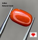 3.35ct Natural Coral Gemstone: Vibrant Jewelry Stone (11.92mm)