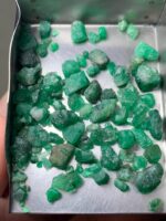49.25ct Swat Emerald Rough Lot – Natural Green Crystals Avg. 10.07 x 6.61 x 4.37mm - Image 7