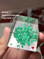 18.47 ct Swat Emerald Rough Lot – Untouched Green Treasures from the Heart of Pakistan