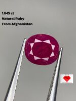 1.645 Ct Natural Oval Ruby – Vivid Red Gemstone, Afghanistan